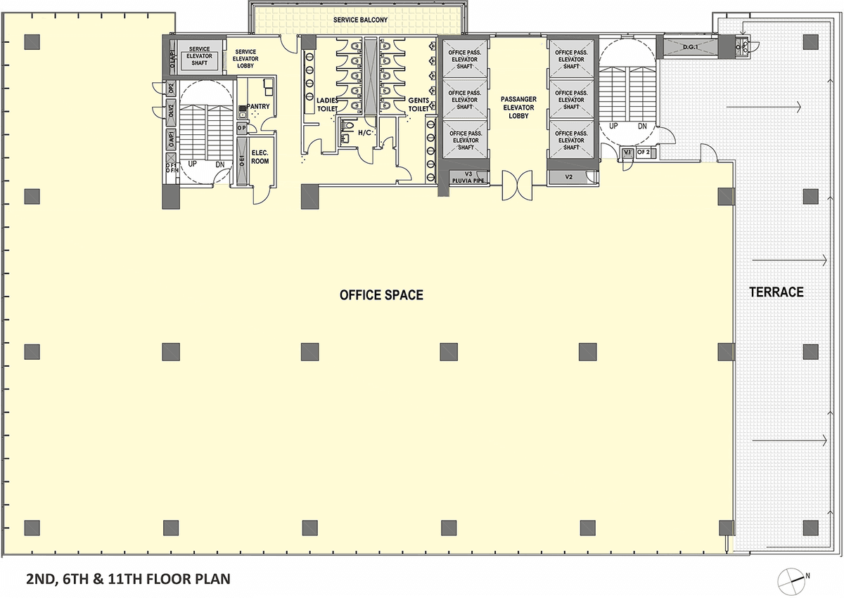 2nd , 6th & 11th floor